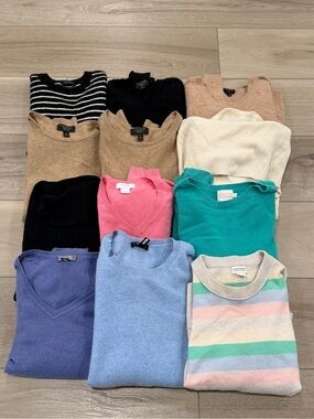100% Cashmere Sweaters 12 Flawed Bundle Crafters Cutters Fabric DIY 4.5+ Lbs